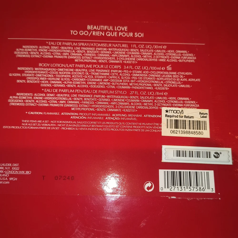 Estée Lauder Beautiful Red and Gold Gift Box - Picture 3 of 3